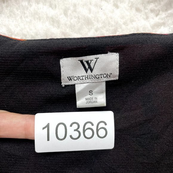 Y2K Vintage Worthington Mesh Top S M Small Medium Orange Palm Leaf Pattern Boho - Picture 7 of 7